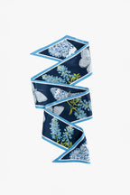 Blue Silk Ribbon Scarf