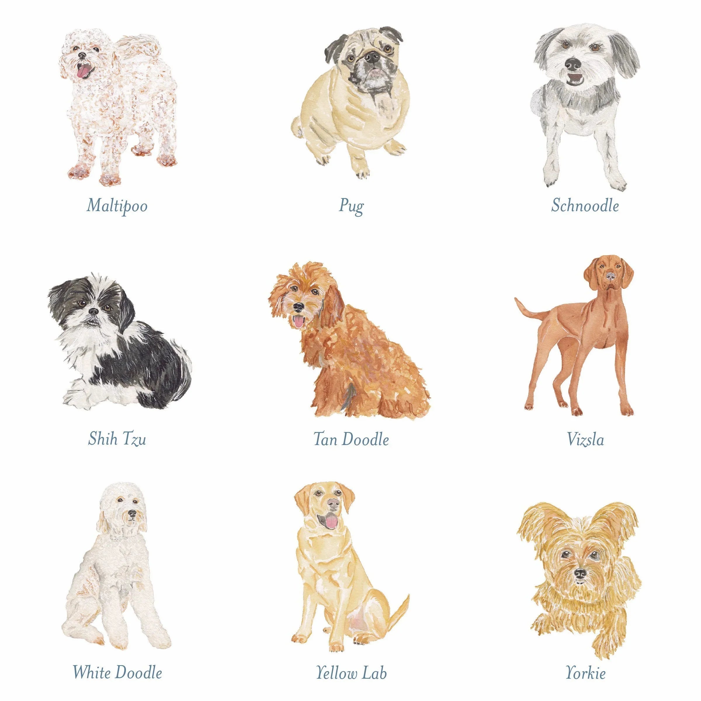 Personalized Dog Flat Notecards