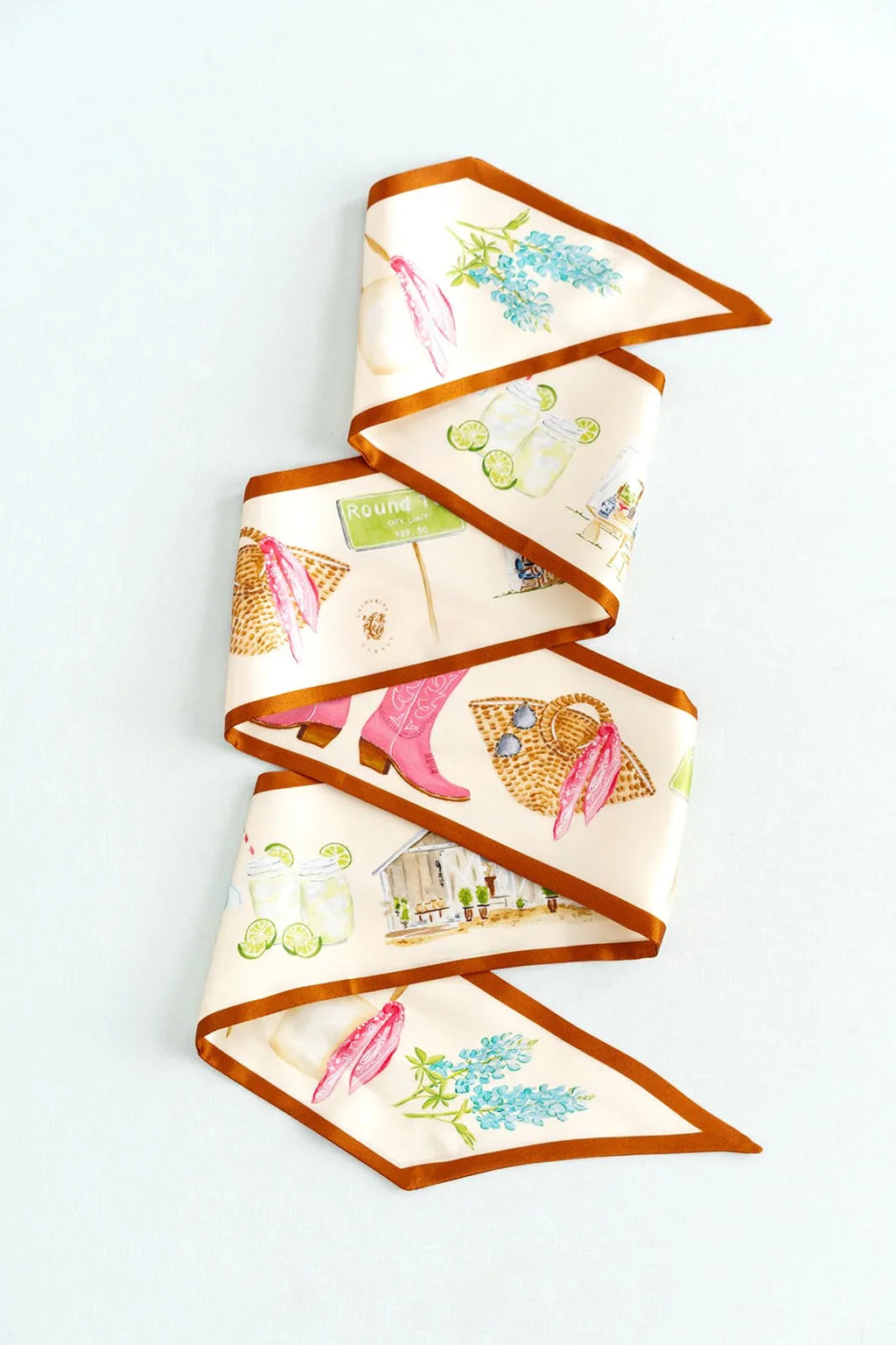 Round Top Silk Ribbon Scarf
