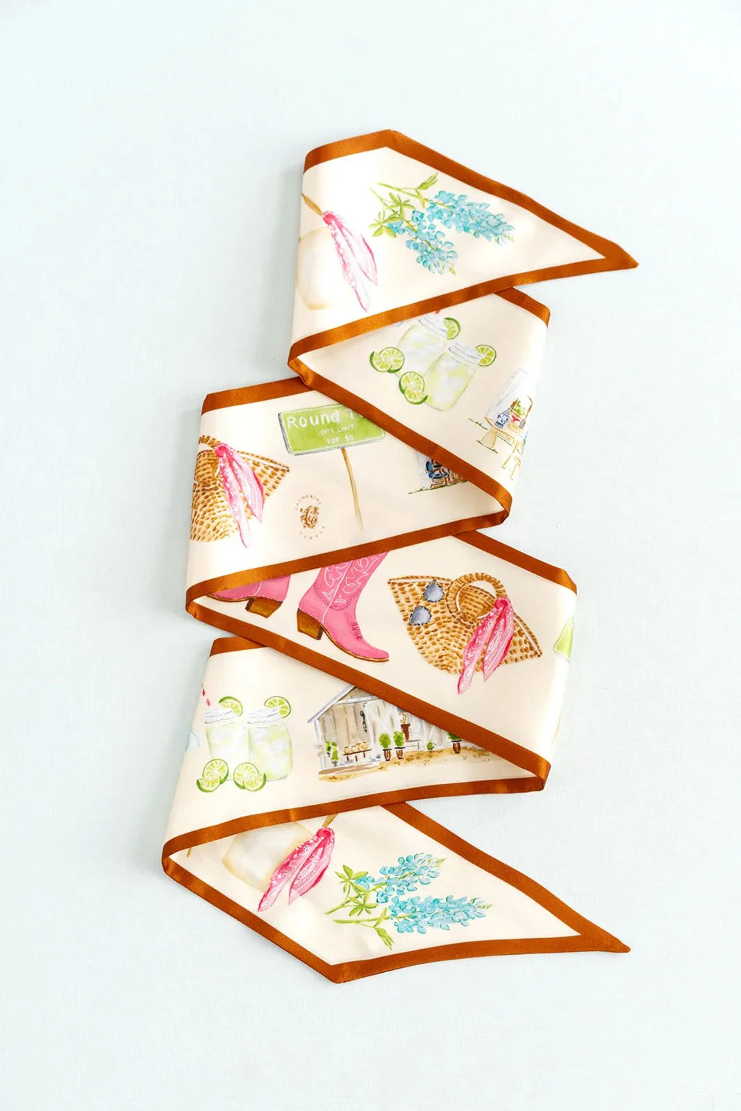 Round Top Silk Ribbon Scarf