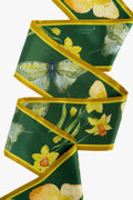 Green and Yellow Silk Ribbon Scarf