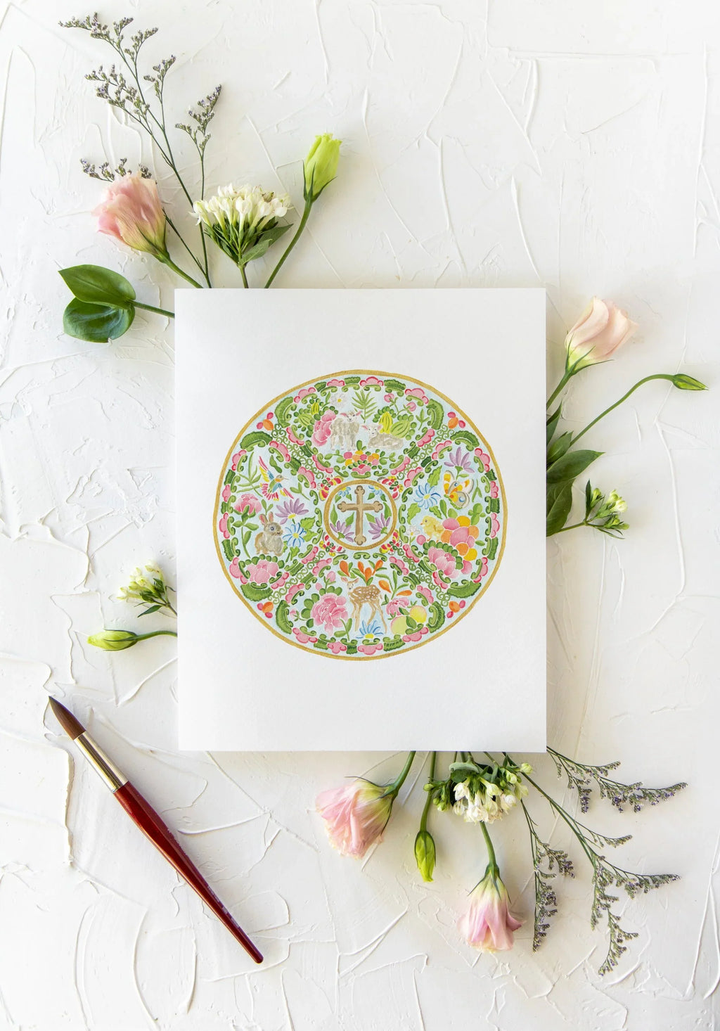 Easter Rose Medallion Print 11x14