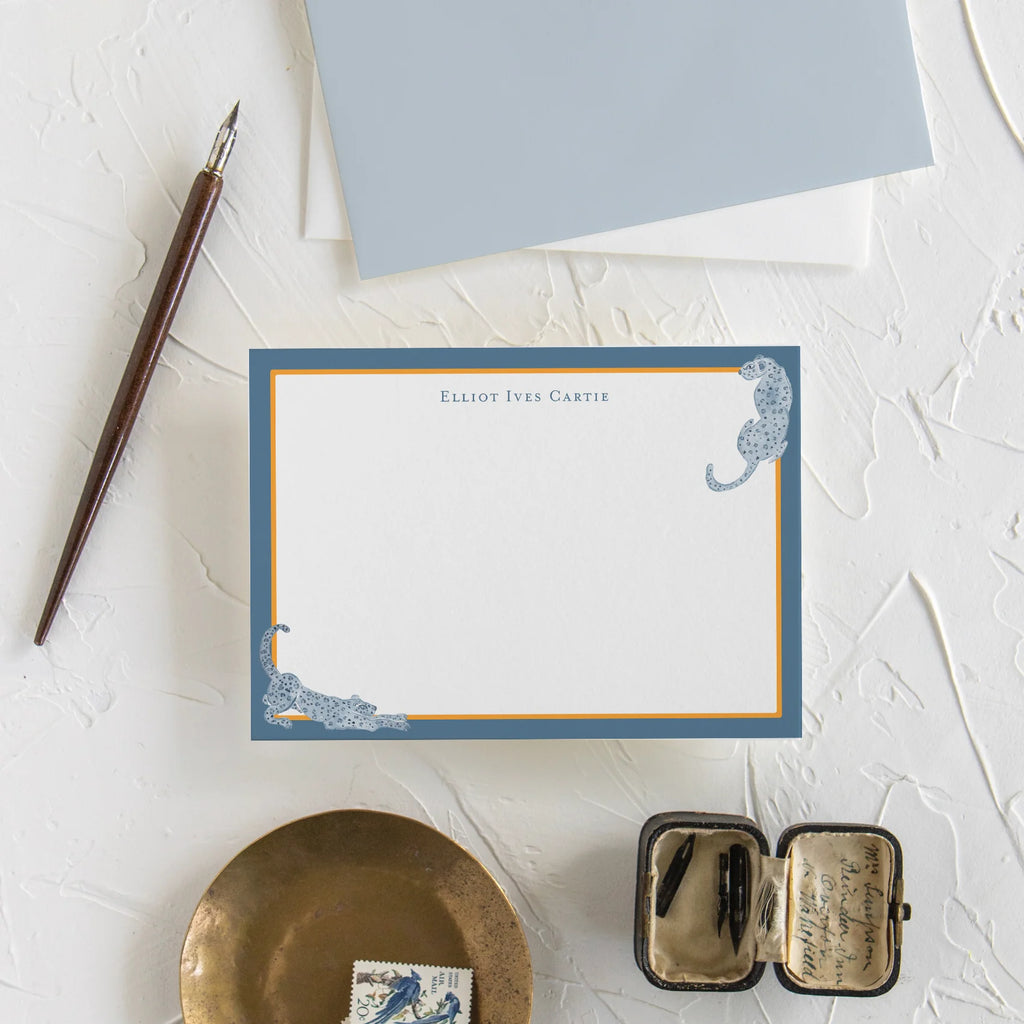 Personalized Jaguar Flat Notecards