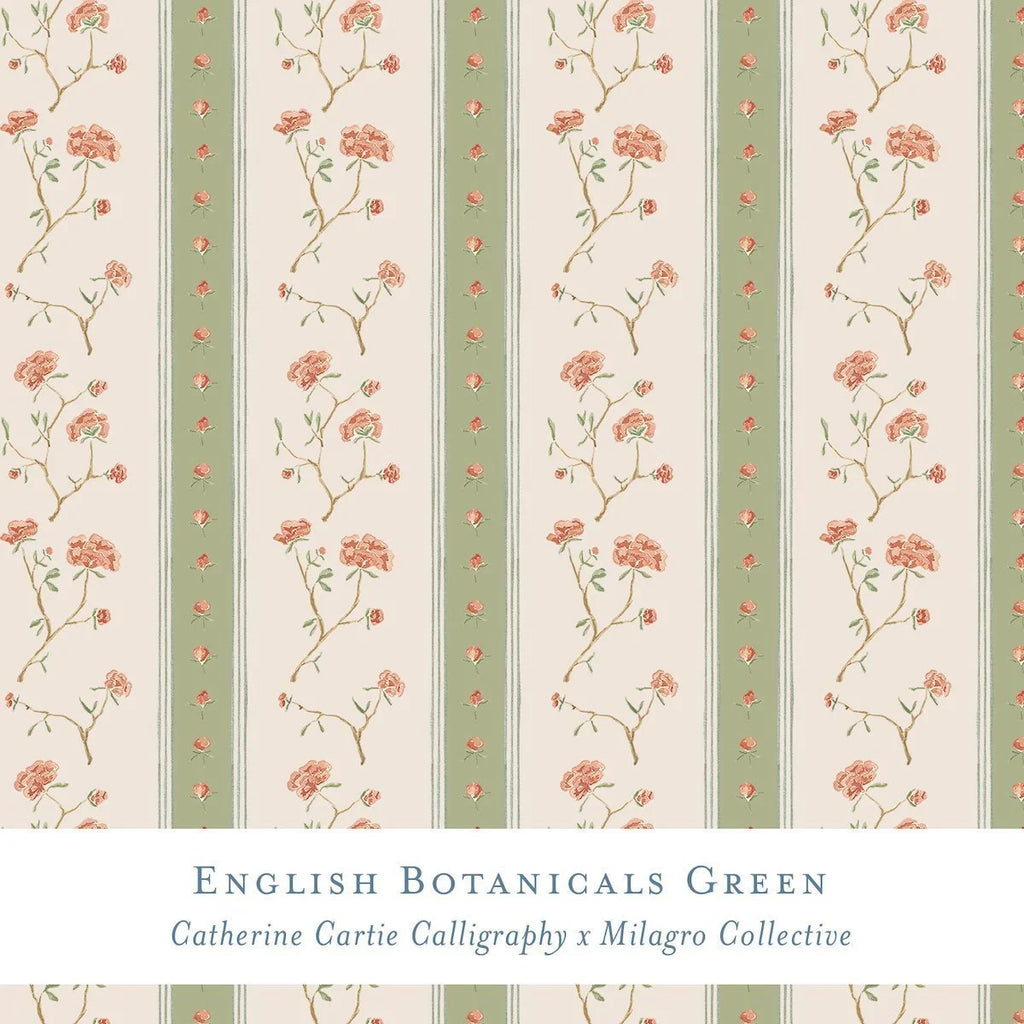 Gift Wrap - English Botanicals Green