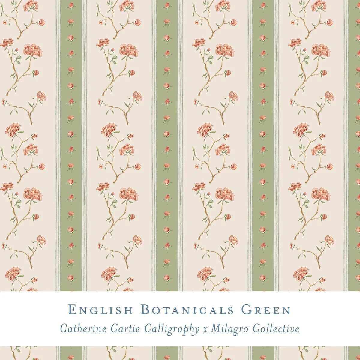 Gift Wrap - English Botanicals Green
