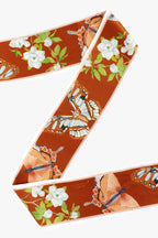 Burnt Orange Silk Ribbon Scarf