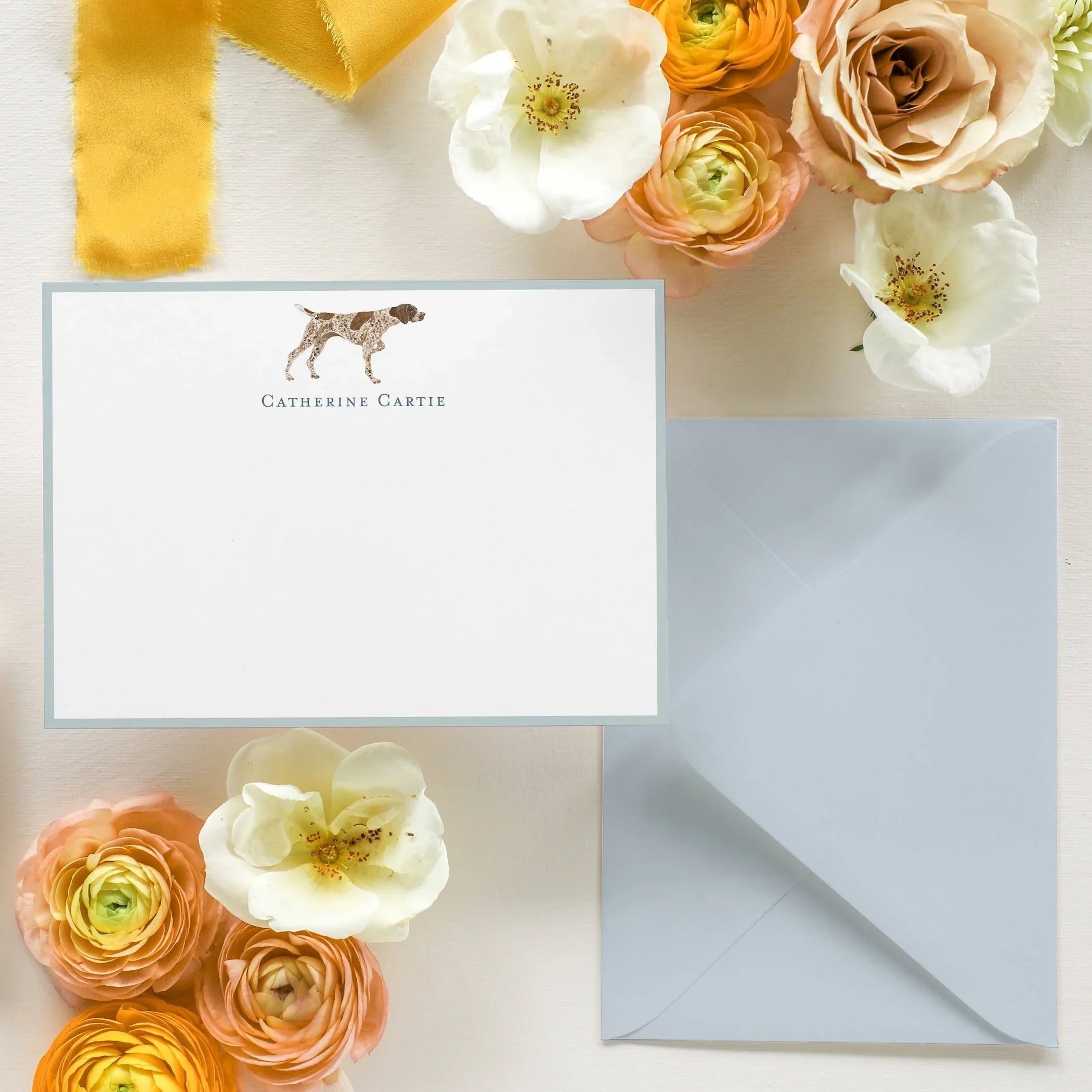 Personalized Dog Flat Notecards
