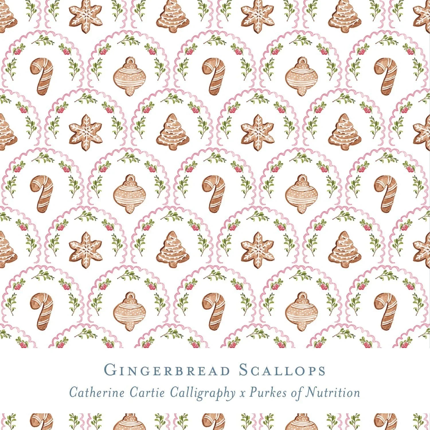 Gift Wrap - Gingerbread Scallops
