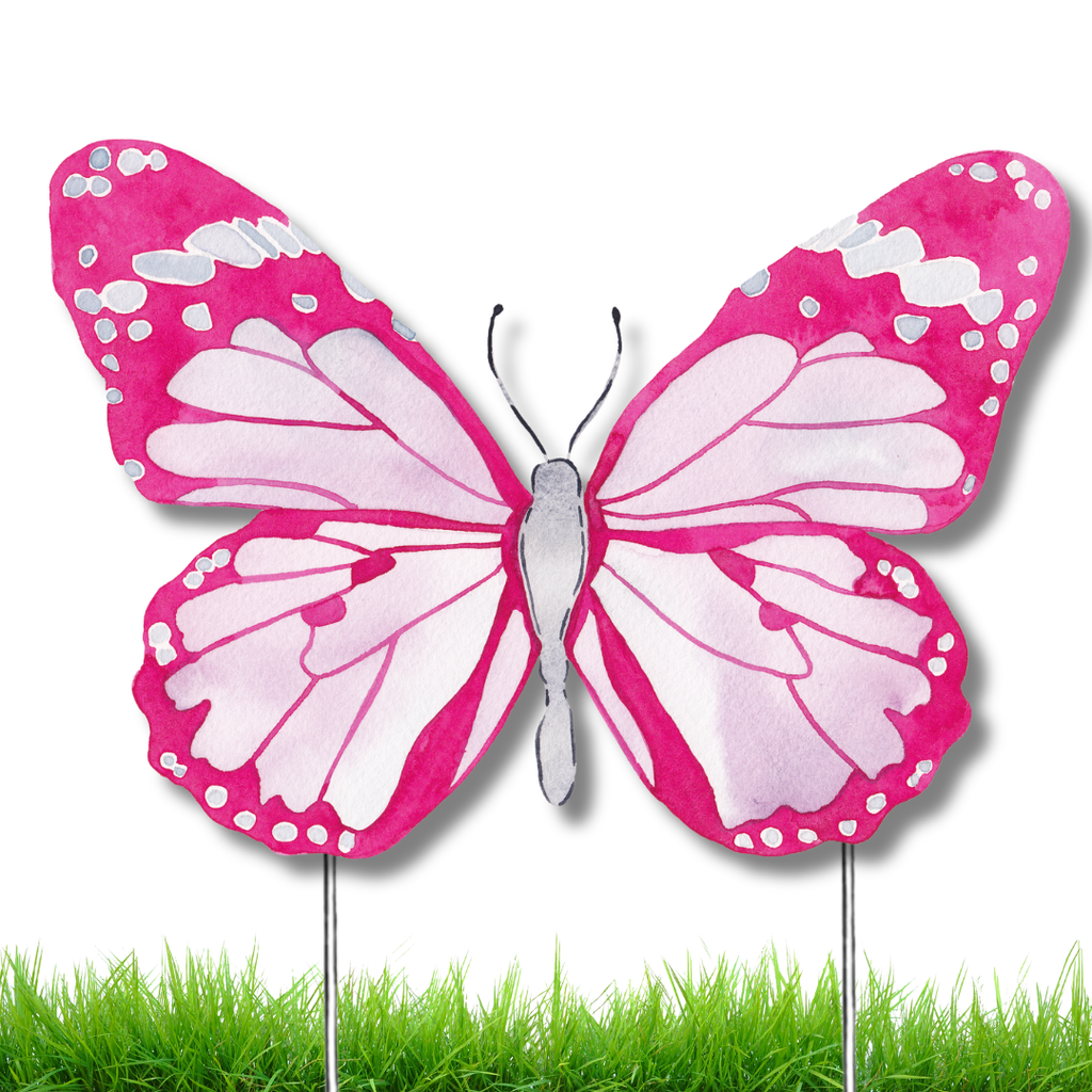 FPE x Catherine Cartie Pink Butterfly Garden Stake