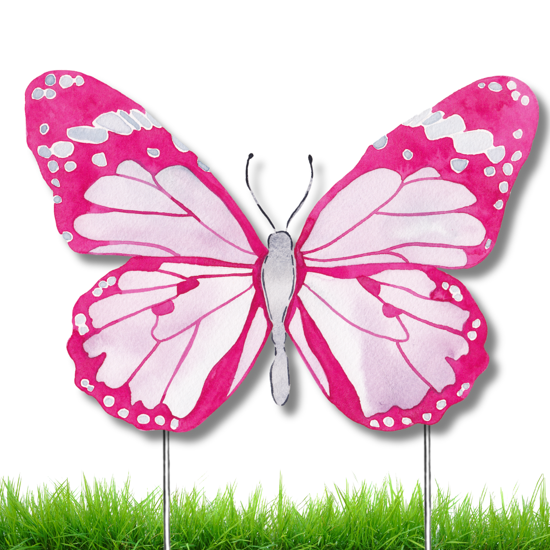 FPE x Catherine Cartie Pink Butterfly Garden Stake
