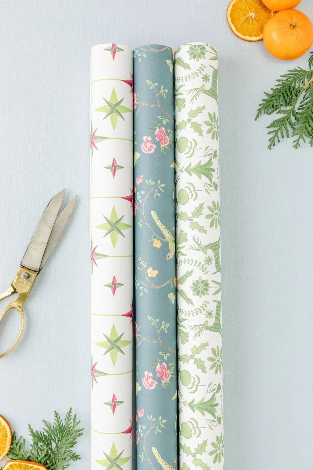 Gift Wrap - Christmas Otomi Green
