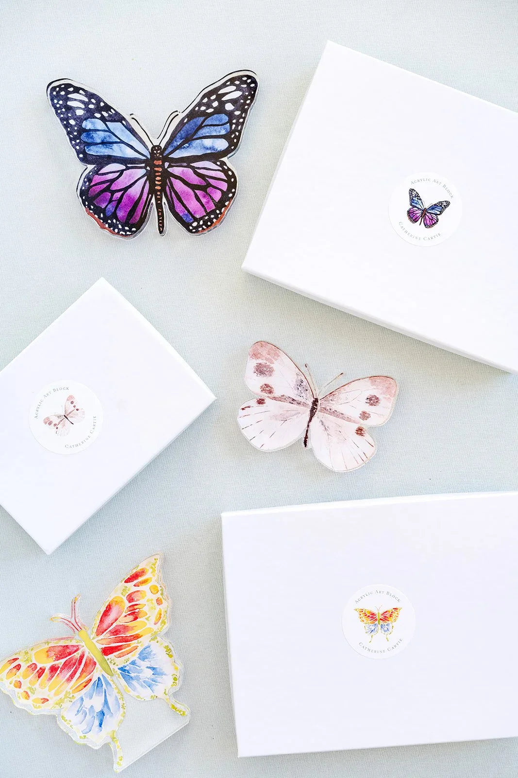 Purple Butterfly Acrylic Art Block Small