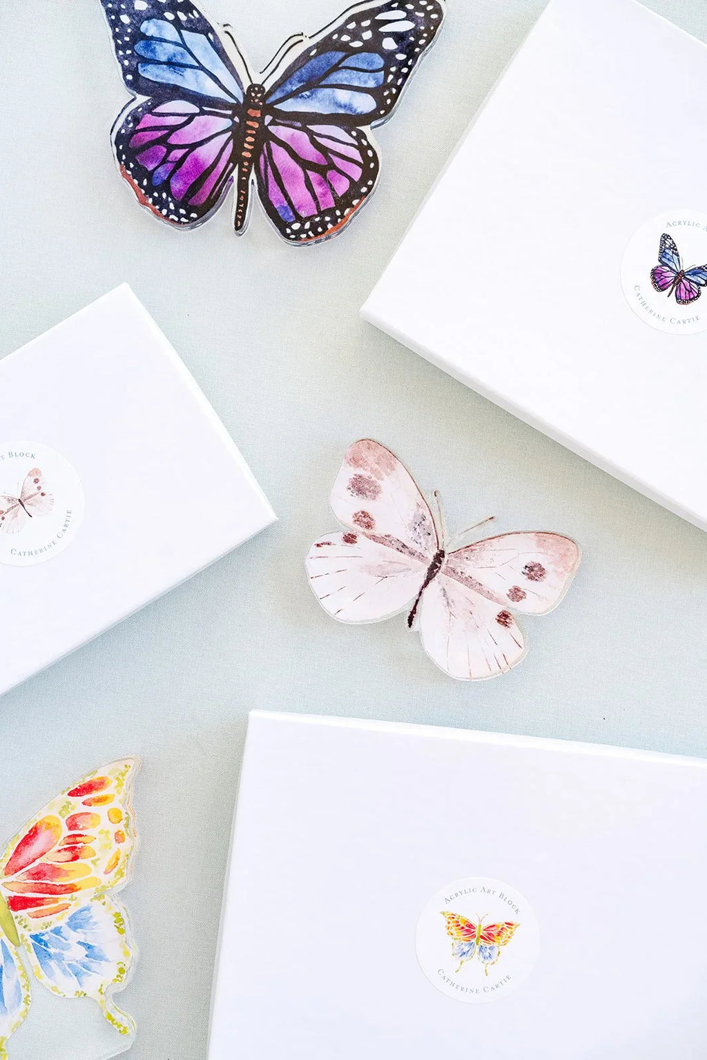 Neutral Butterfly Acrylic Art Block Small