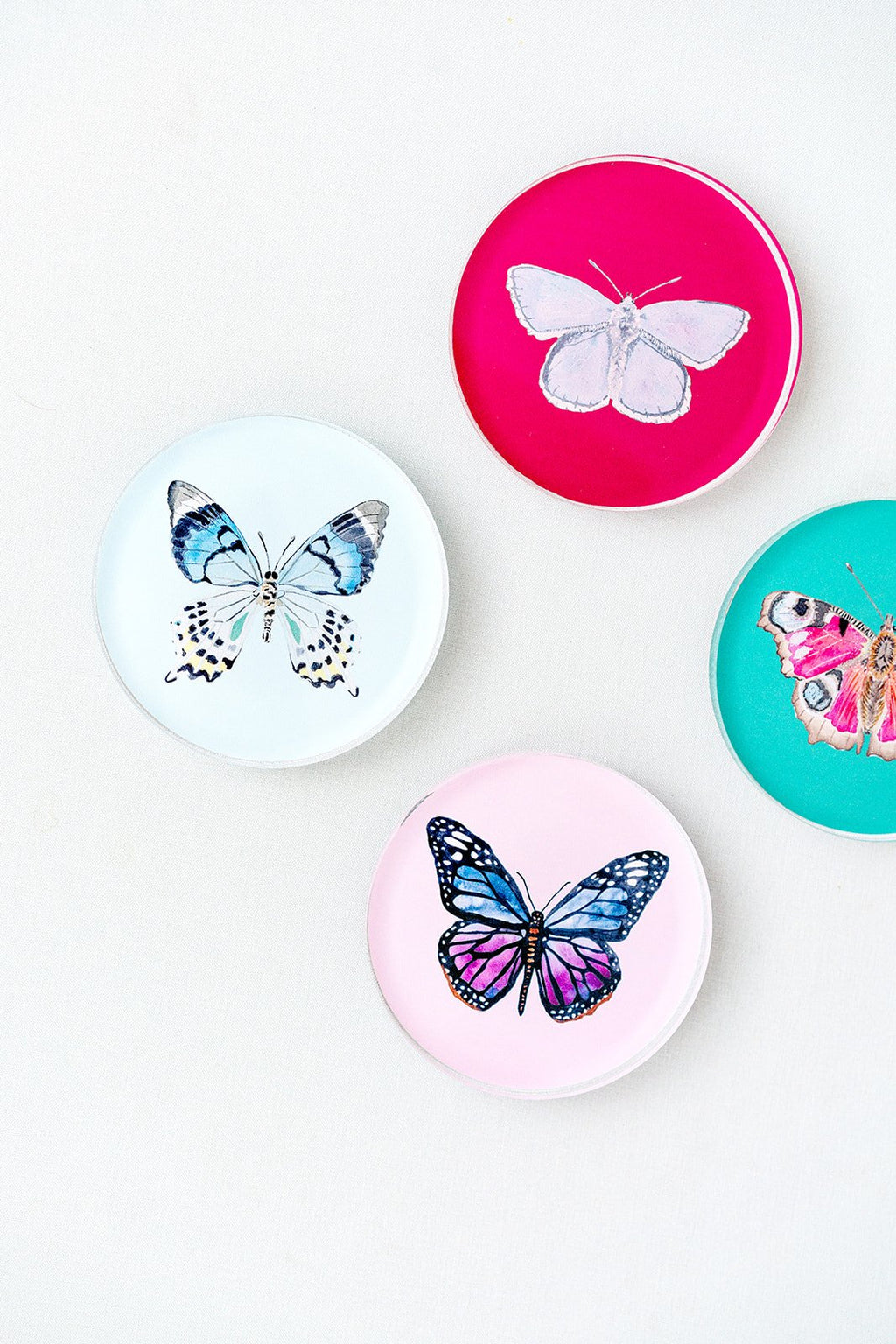 Acrylic Butterfly Coaster Set - Winter