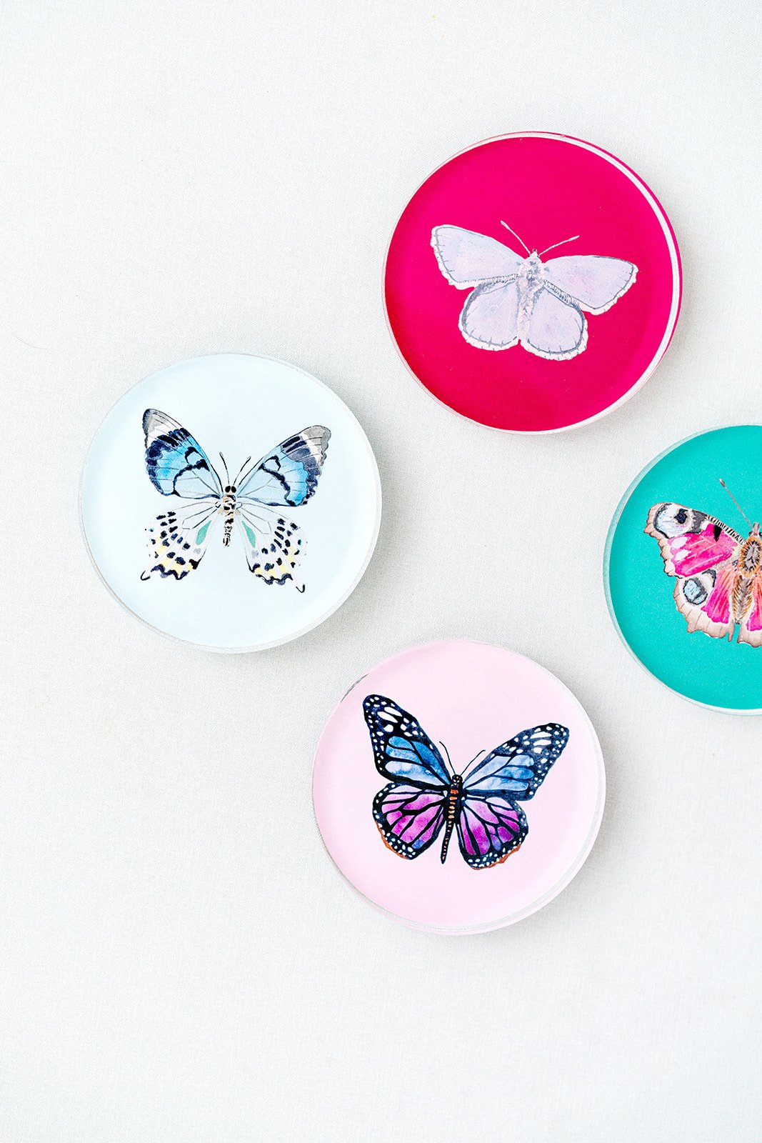 Acrylic Butterfly Coaster Set - Winter