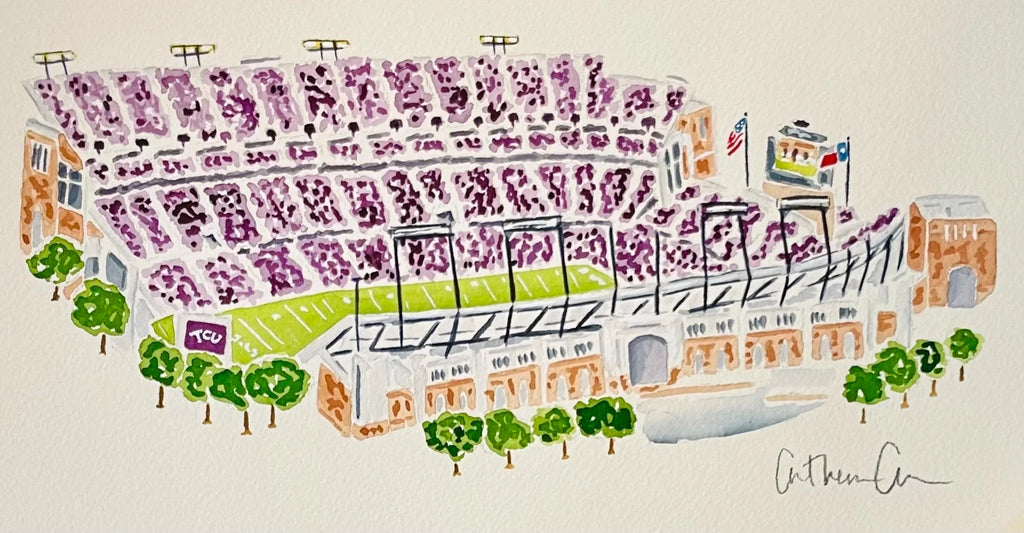 TCU Football Stadium Art Print 8x10