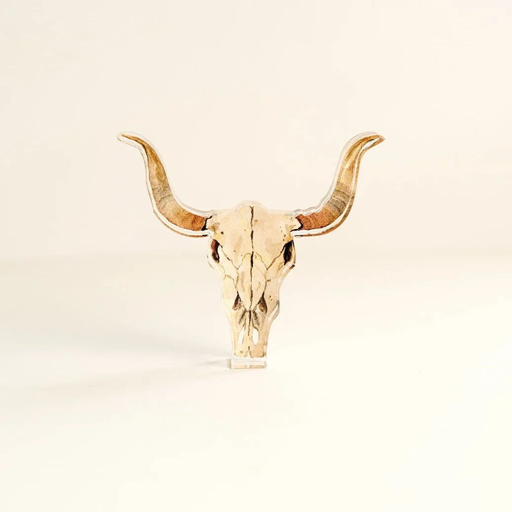 Cow Skull Acrylic Art Block