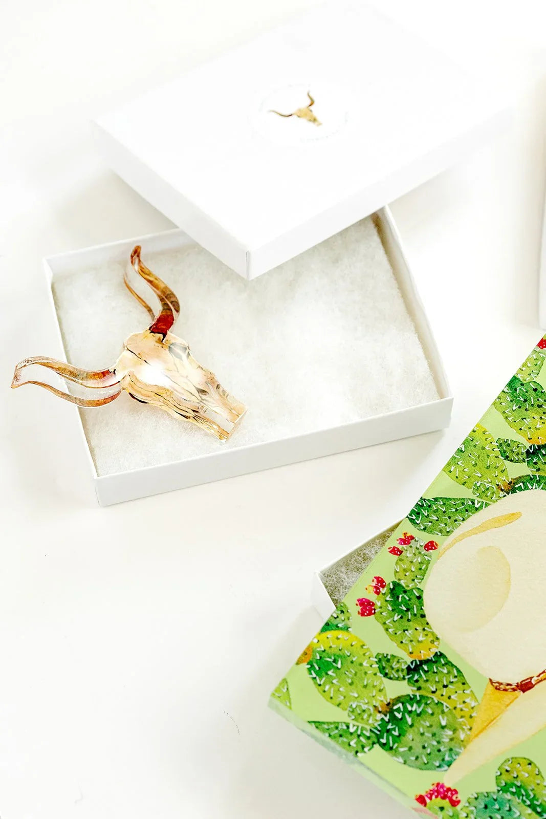 Cow Skull Acrylic Art Block