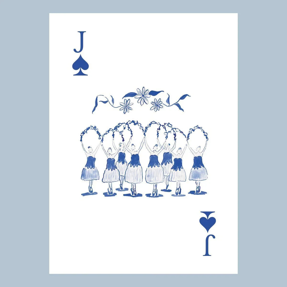 Nutcracker Toile Playing Cards with Acrylic Box