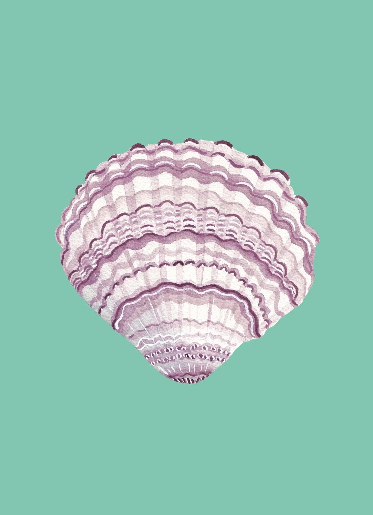 Lilac Cockle Art Print Colorful 5x7