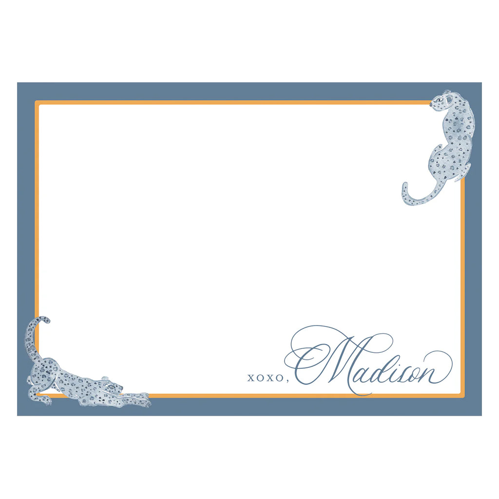 Personalized Jaguar Flat Notecards