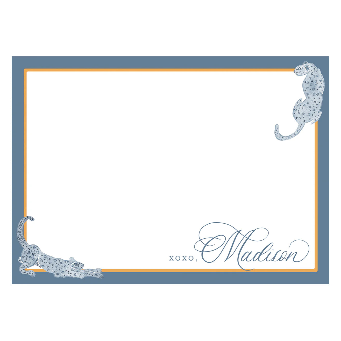 Personalized Jaguar Flat Notecards