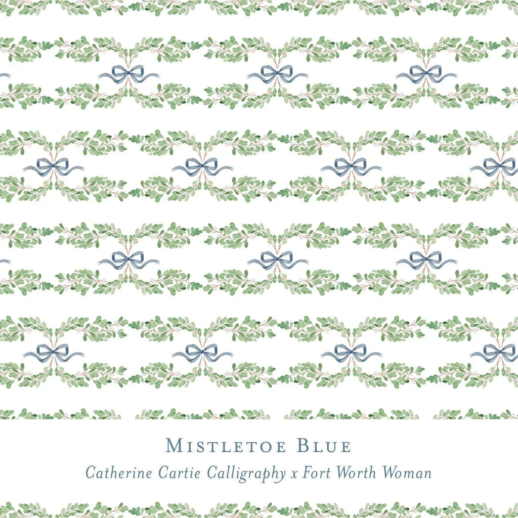 Gift Wrap - Mistletoe Blue