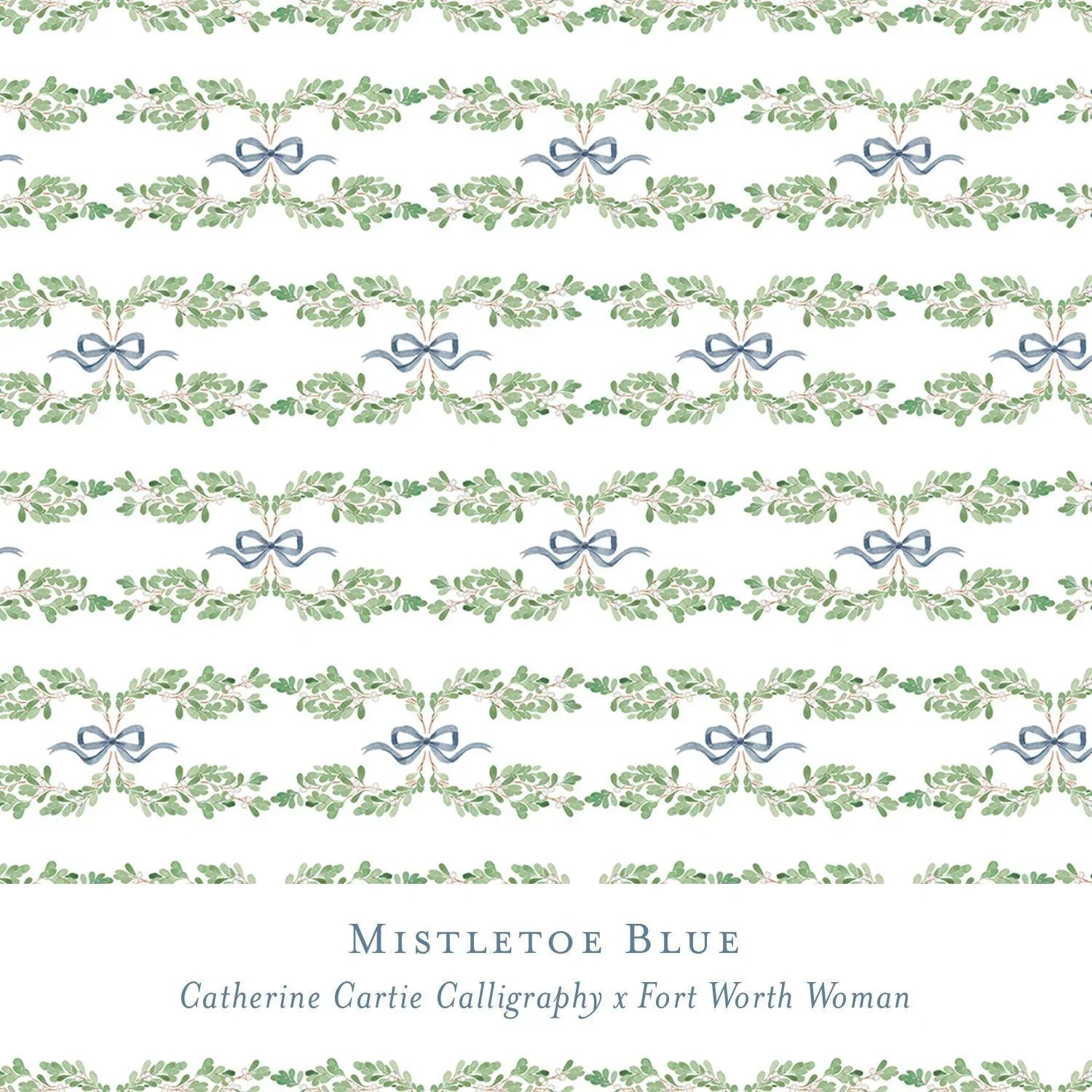 Gift Wrap - Mistletoe Blue