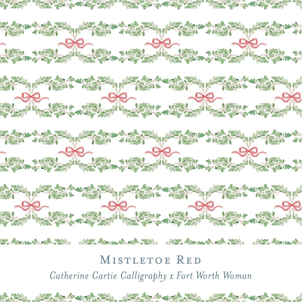 Gift Wrap - Mistletoe Red