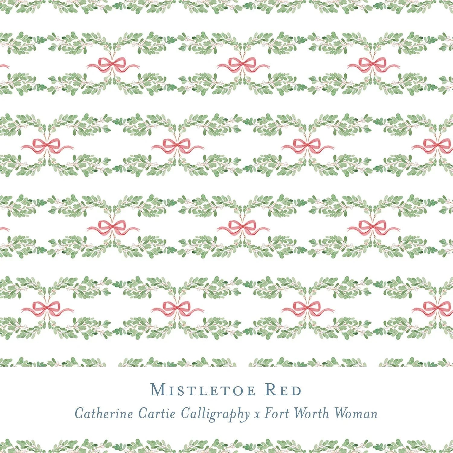 Gift Wrap - Mistletoe Red