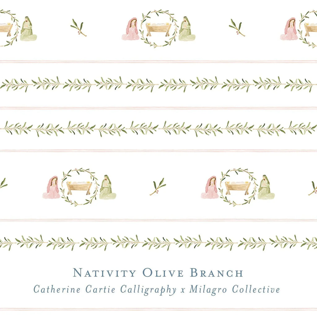 Gift Wrap - Nativity Olive Branches