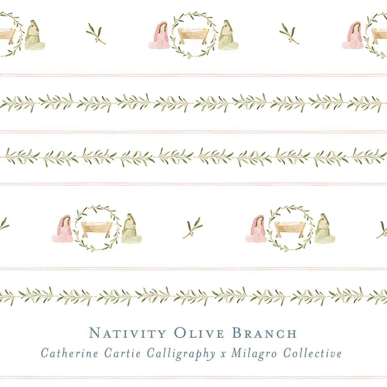 Gift Wrap - Nativity Olive Branches