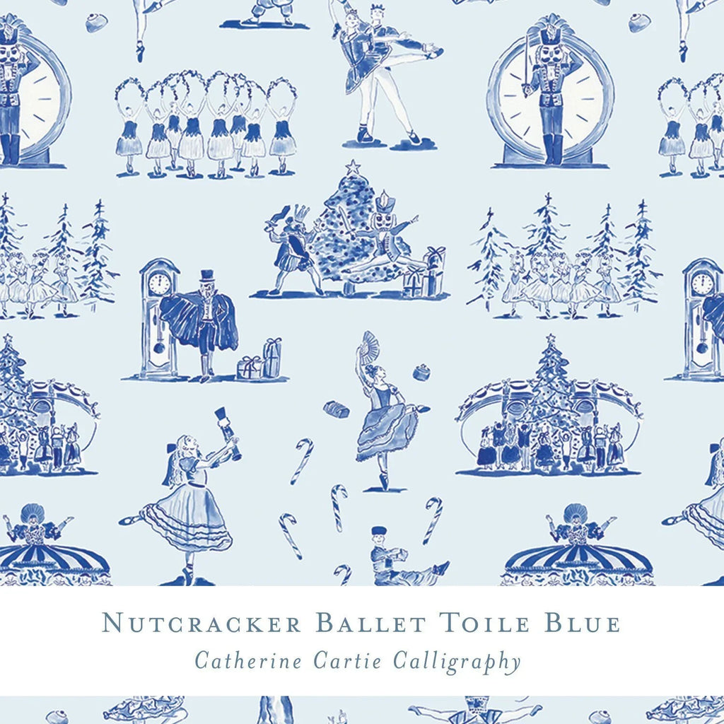 Gift Wrap - Nutcracker Ballet Toile Blue