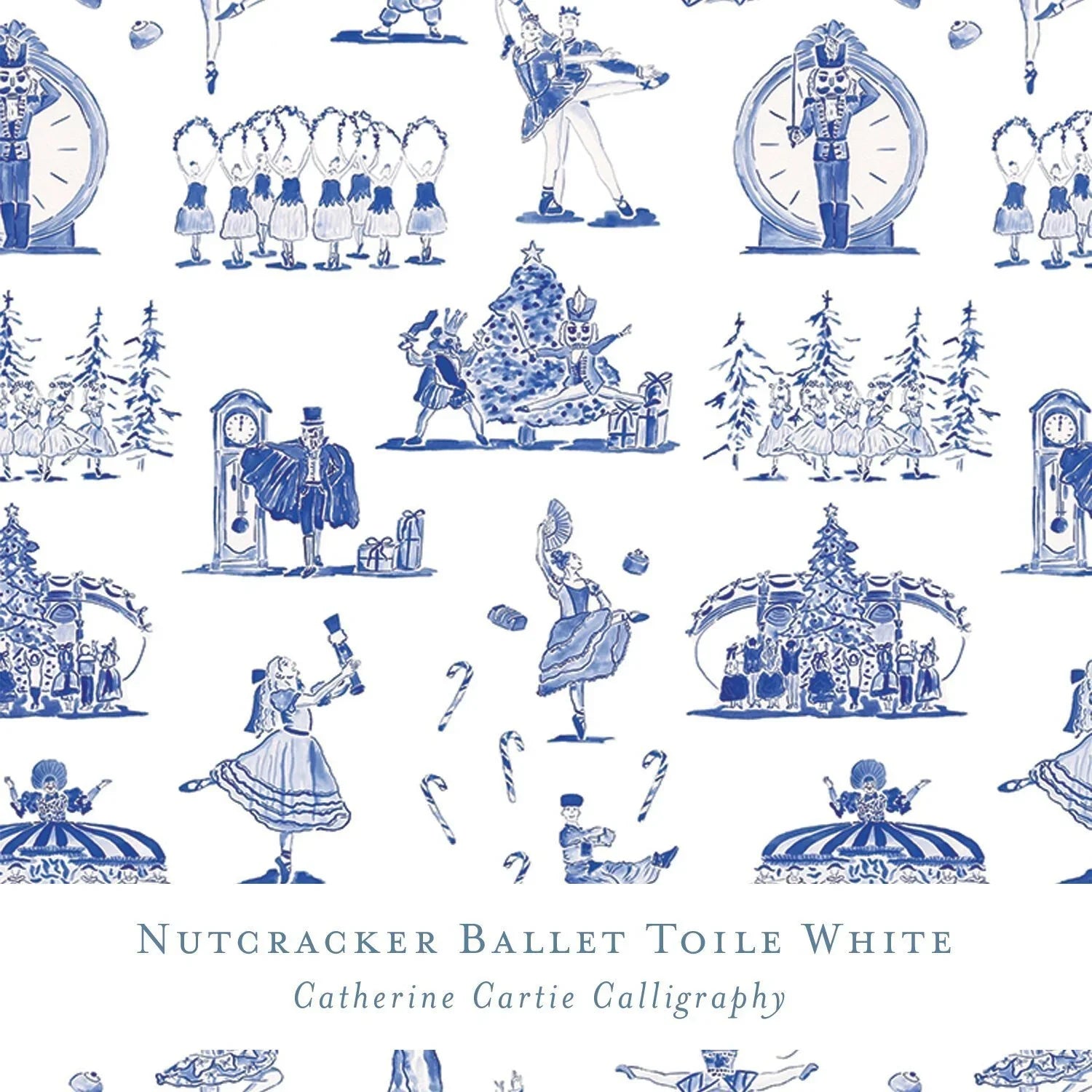 Gift Wrap - Nutcracker Ballet Toile White