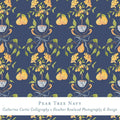 Gift Wrap - Pear Tree Navy
