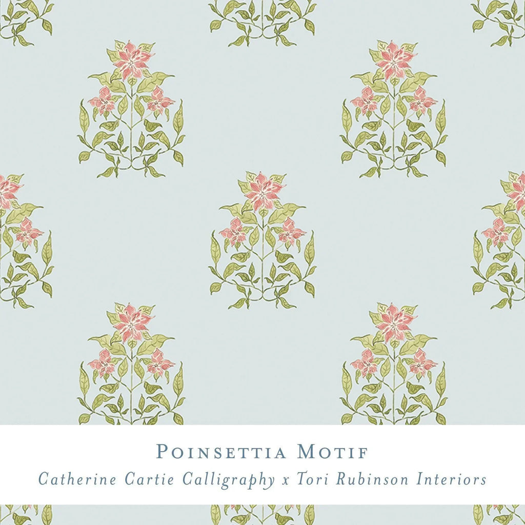 Gift Wrap - Poinsettia Motif