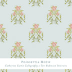 Gift Wrap - Poinsettia Motif