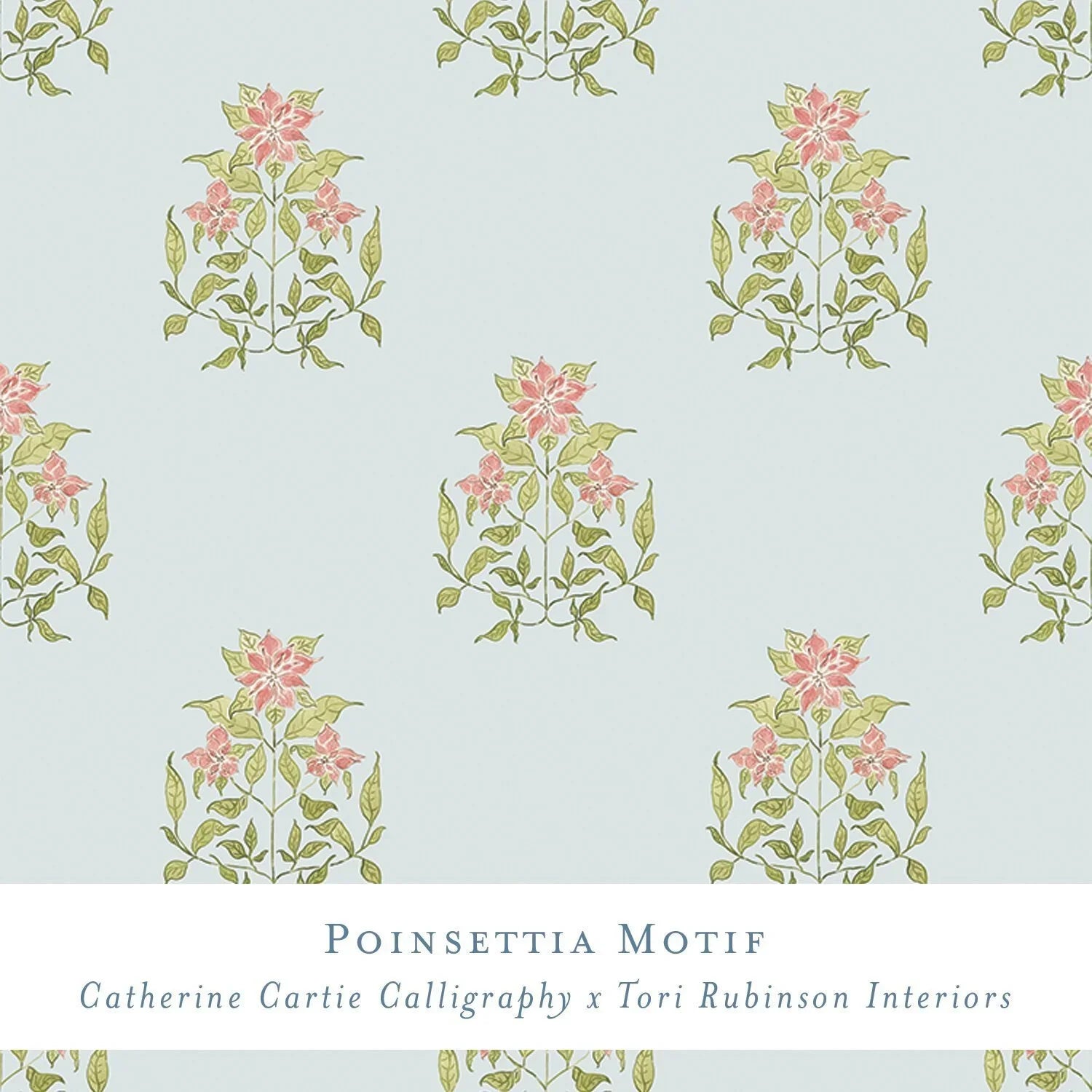Gift Wrap - Poinsettia Motif