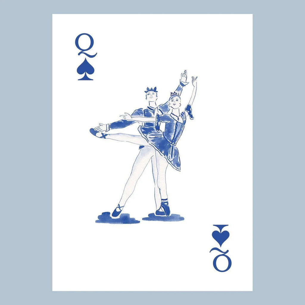Nutcracker Toile Playing Cards with Acrylic Box