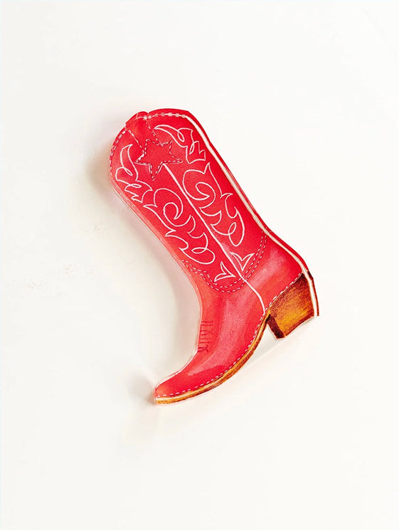 Red Boot Acrylic Art Block