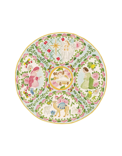 Rose Medallion Nativity Print 11x14