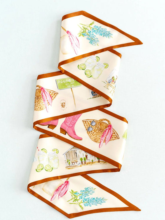 Round Top Silk Ribbon Scarf