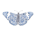 Blue Chinoiserie Butterfly Acrylic Art Block Large