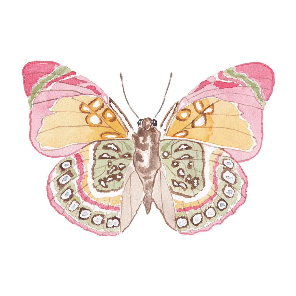 Pink and Green Butterfly Acrylic Art Block Large