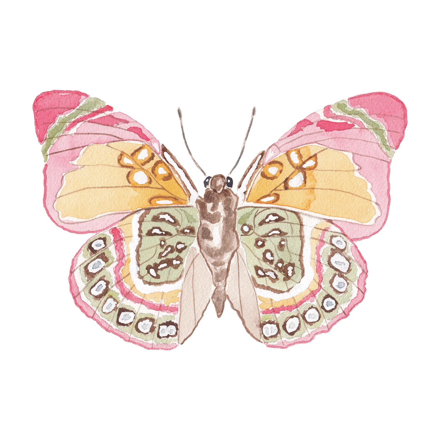 Pink and Green Butterfly Acrylic Art Block Large