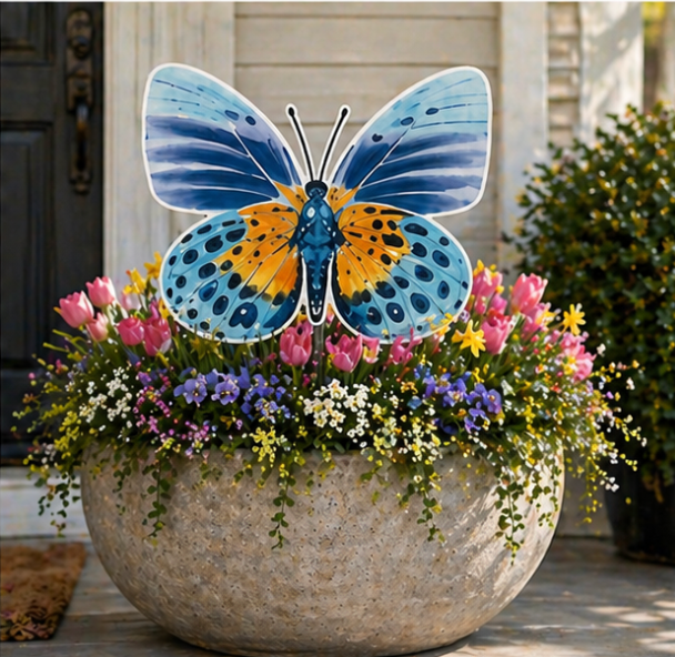 FPE x Catherine Cartie Autumn Blue Butterfly Garden Stake