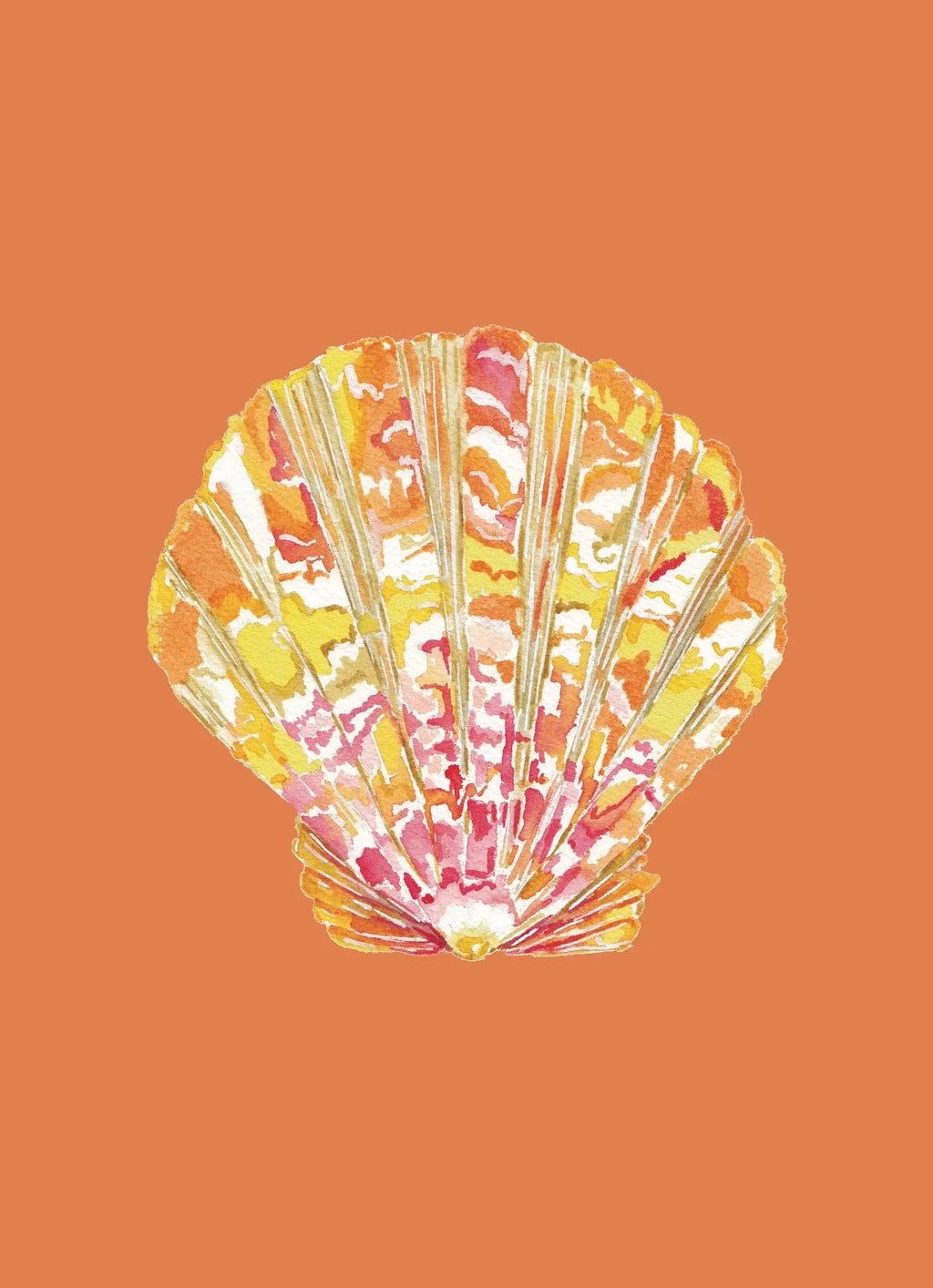 Sunrise Shell Art Print Colorful 5x7