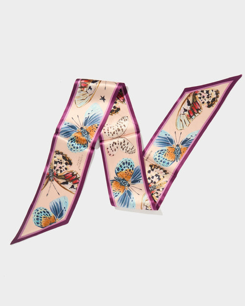 Autumn Butterfly Silk Ribbon Scarf