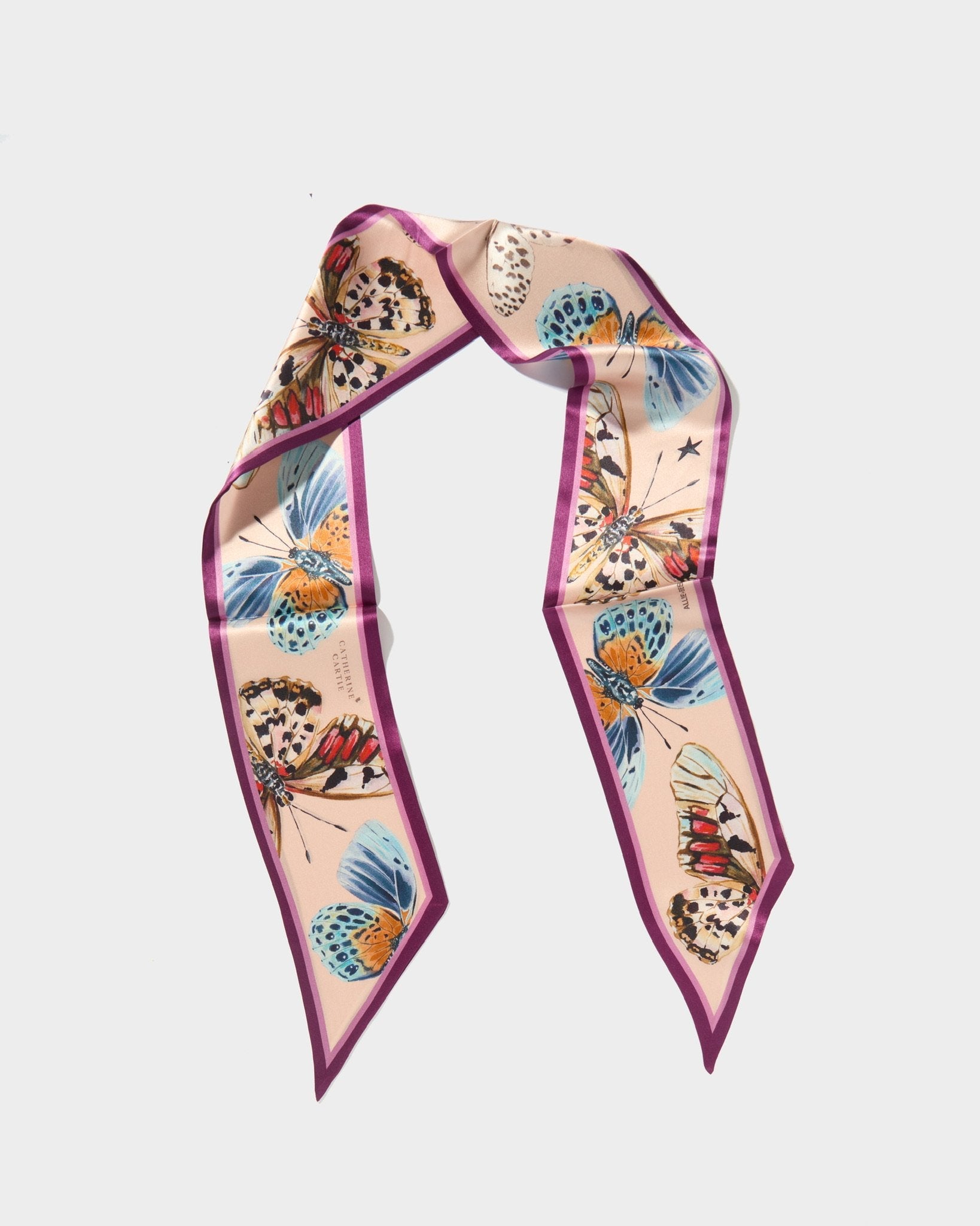 Autumn Butterfly Silk Ribbon Scarf