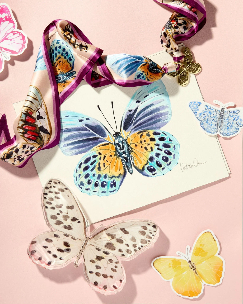 Butterfly Scarf Necklace Set